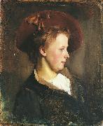 Paul Raud A Lady in a Red Hat oil painting
